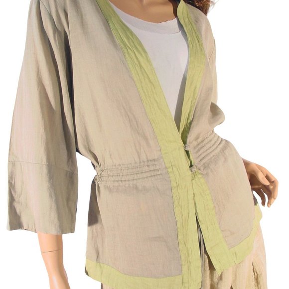 CITRON Santa Monica Lightweight Linen-Look Kimono Jacket M